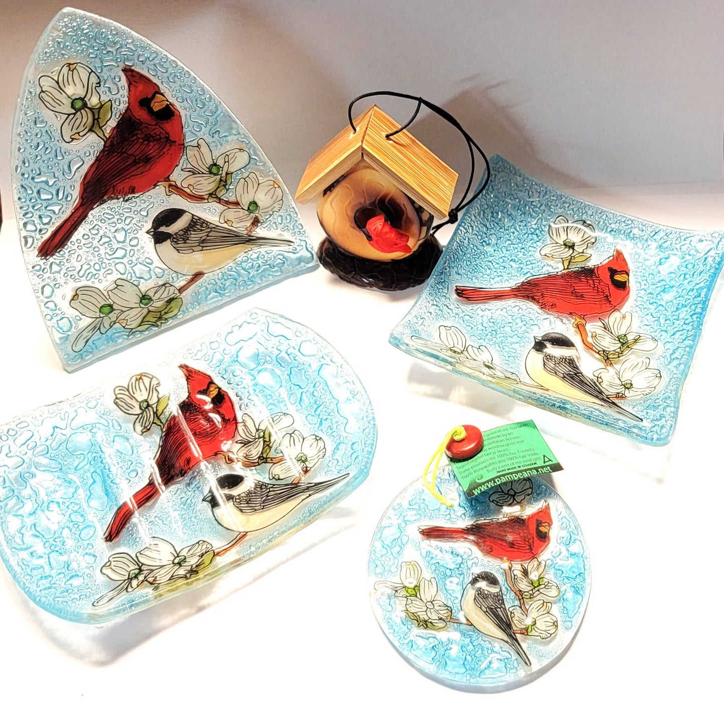 Cardinal With Chickadee Ornament / Suncatcher