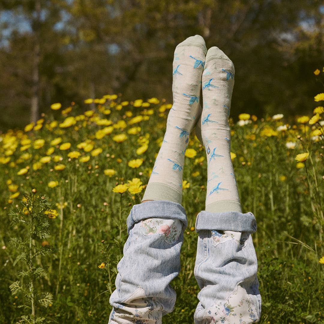 Socks that Protect Pollinators (Beige Hummingbirds): Small
