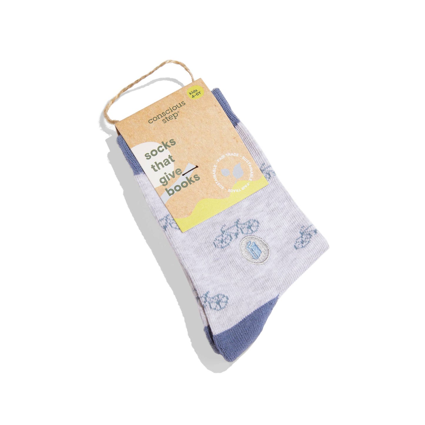 Kids Socks that Give Books (Gray Bicycles): Preschool