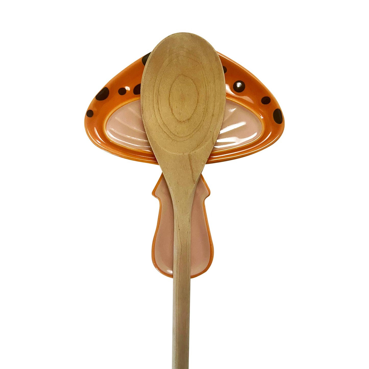 Fox Run Mushroom Spoon Rest, Ceramic Spoon and Spatula Rest