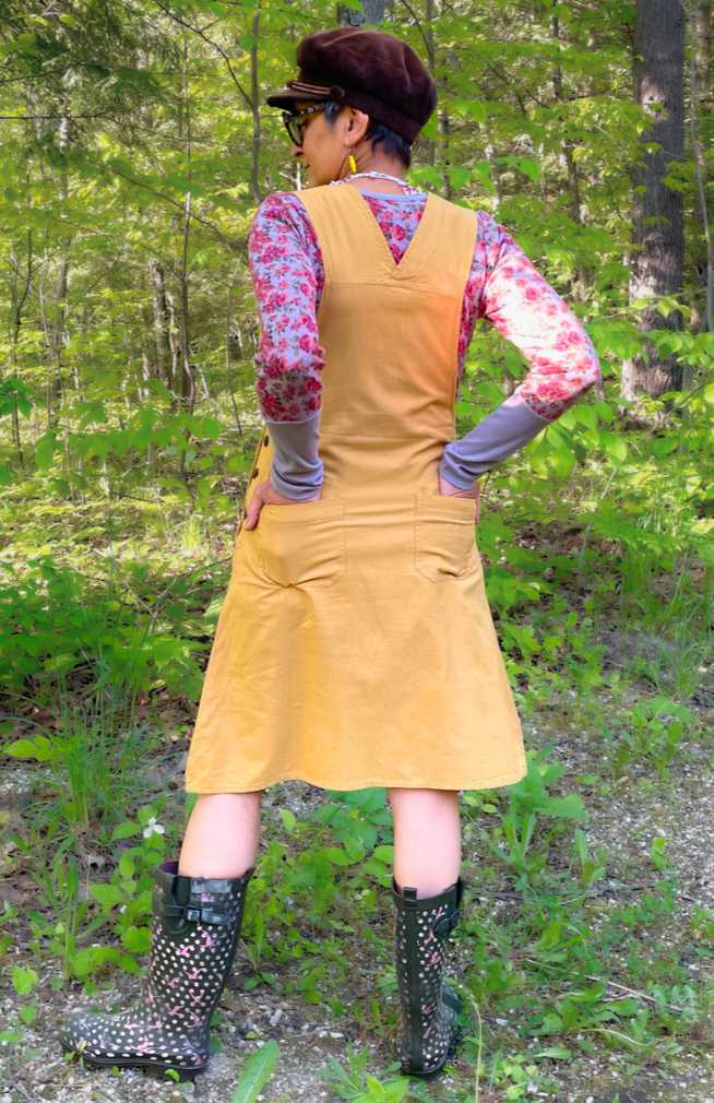 Cotton Overall Dress, Knee Length