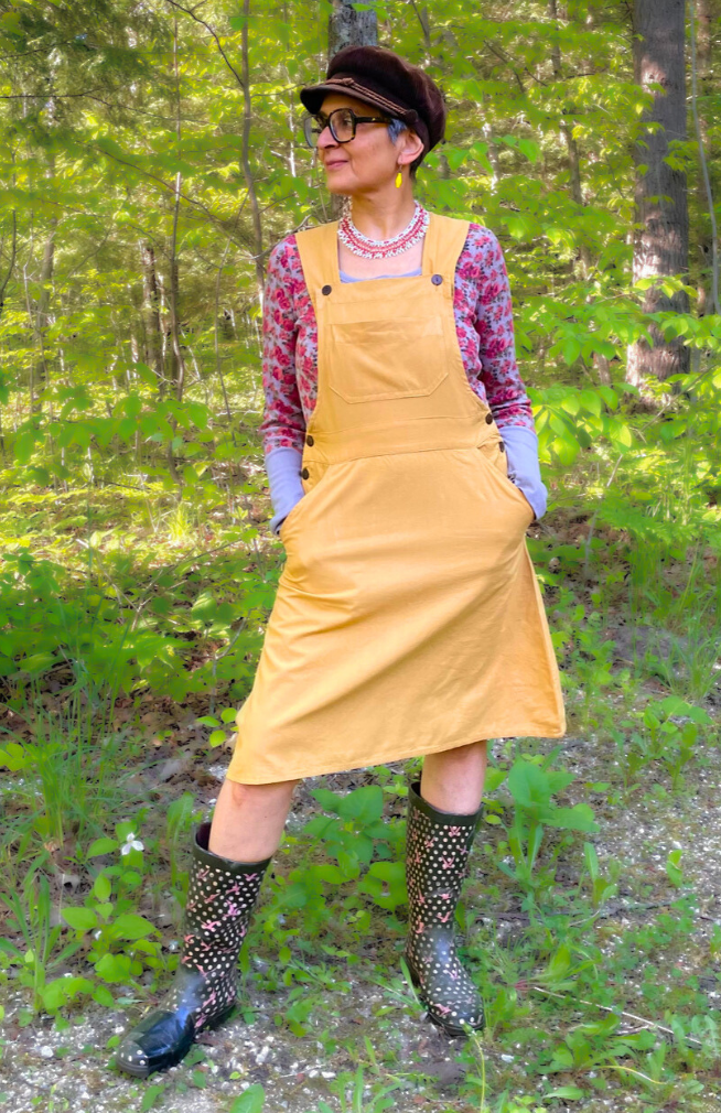 Cotton Overall Dress Knee Length