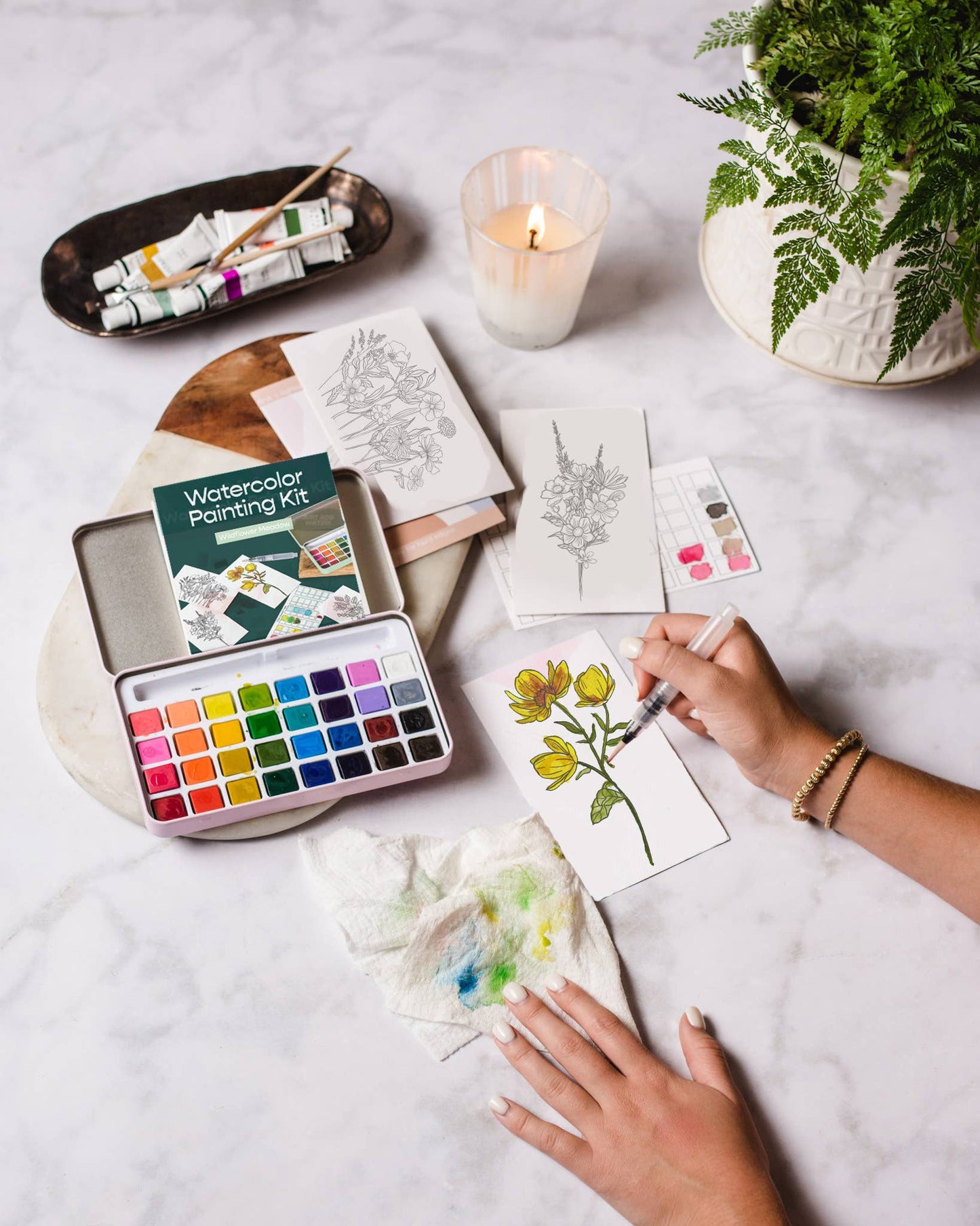 watercolor painting kit Wildflower Meadow