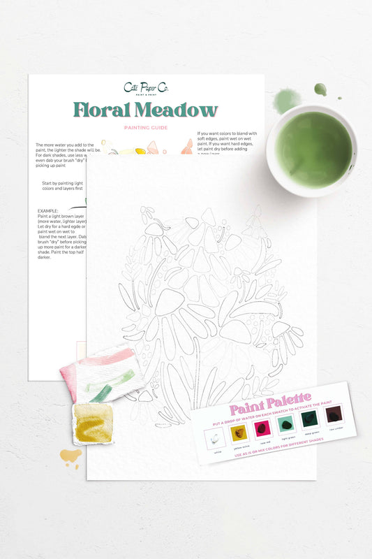 Floral Meadows watercolor painting kit