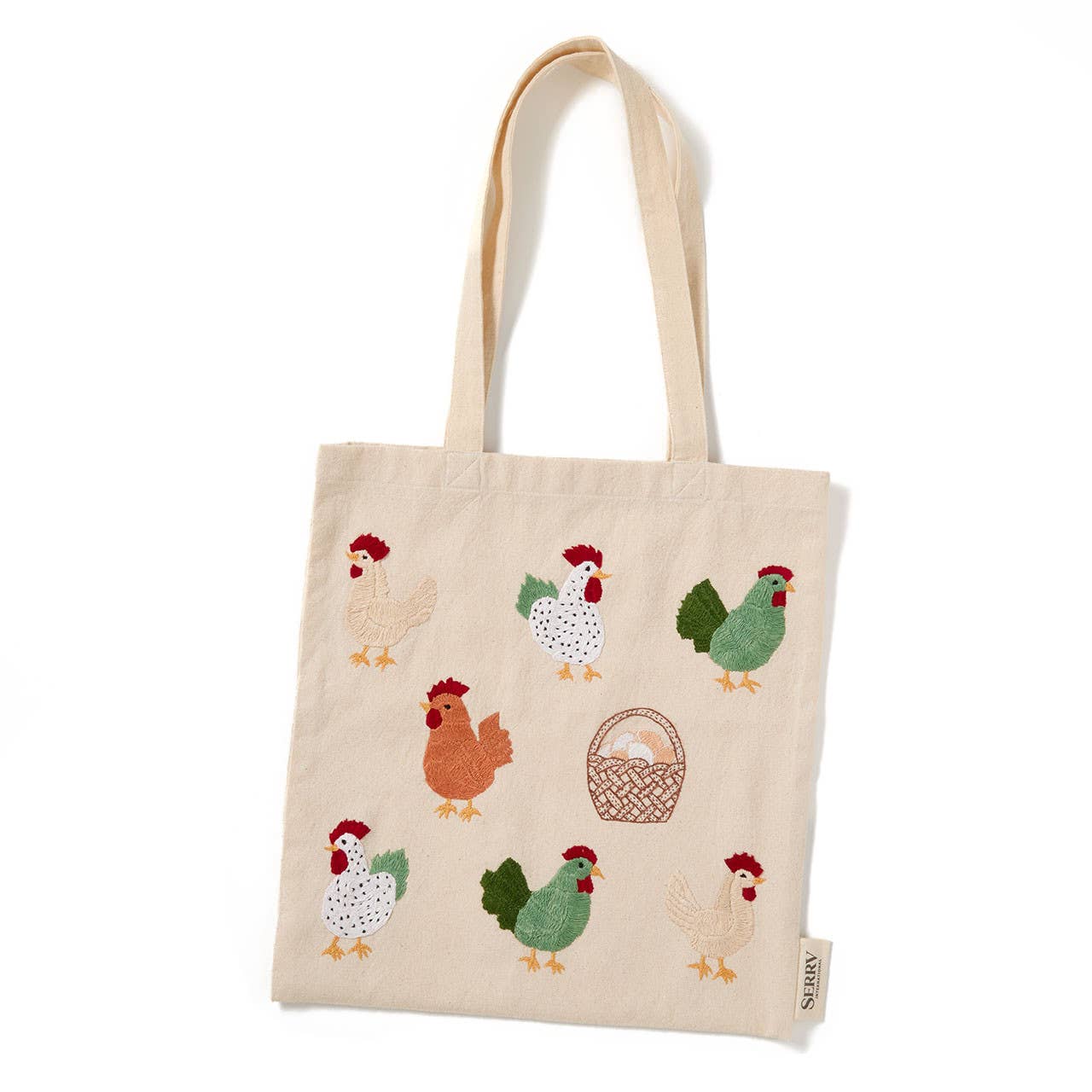 Happy Hens Embroidered Tote