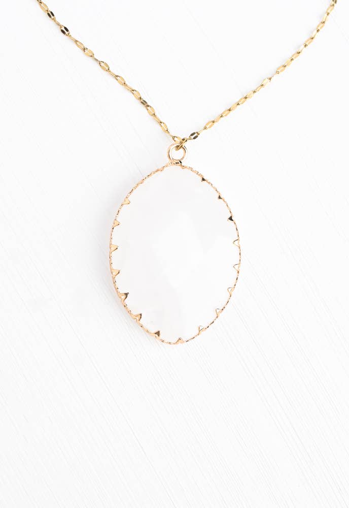 Radiant Light Crystal Necklace in Ivory