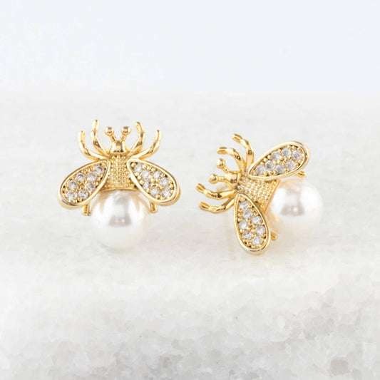 Queen Bee Pearl Earrings