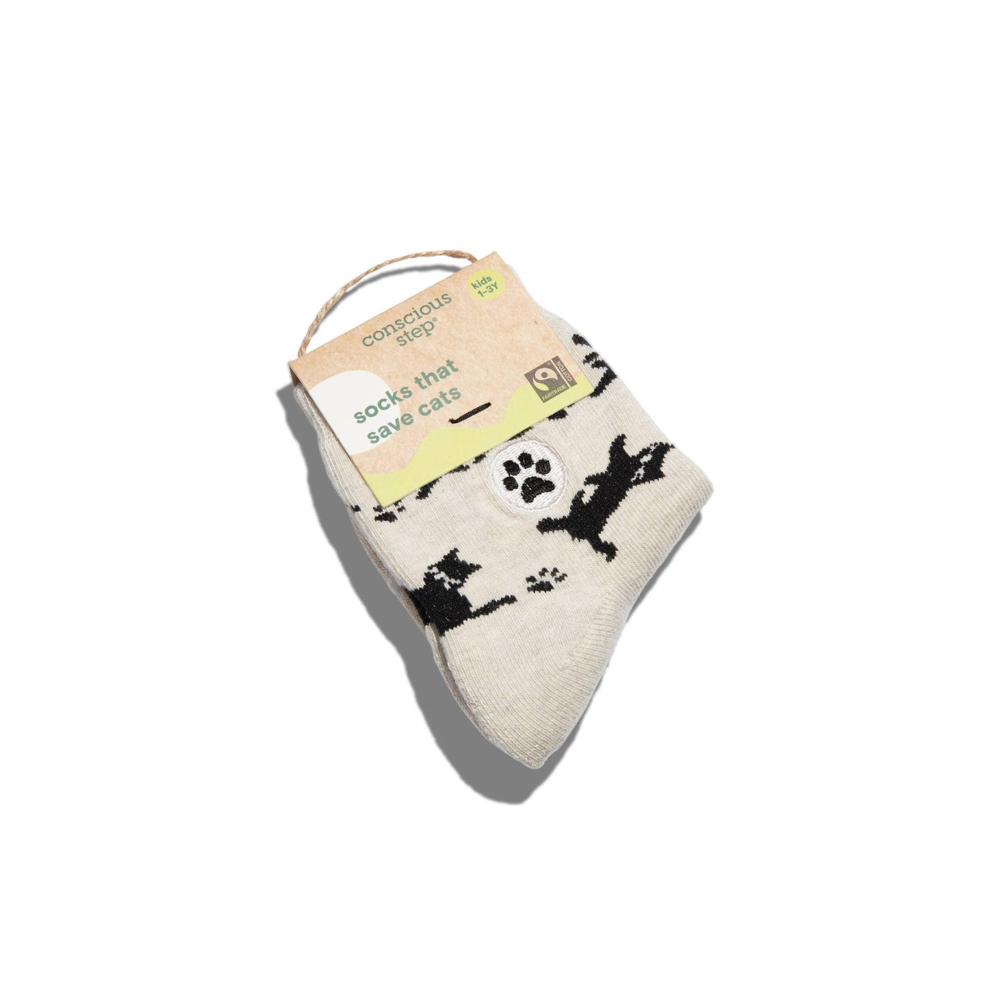 Kids Socks that Save Cats (Beige Cats): Youth