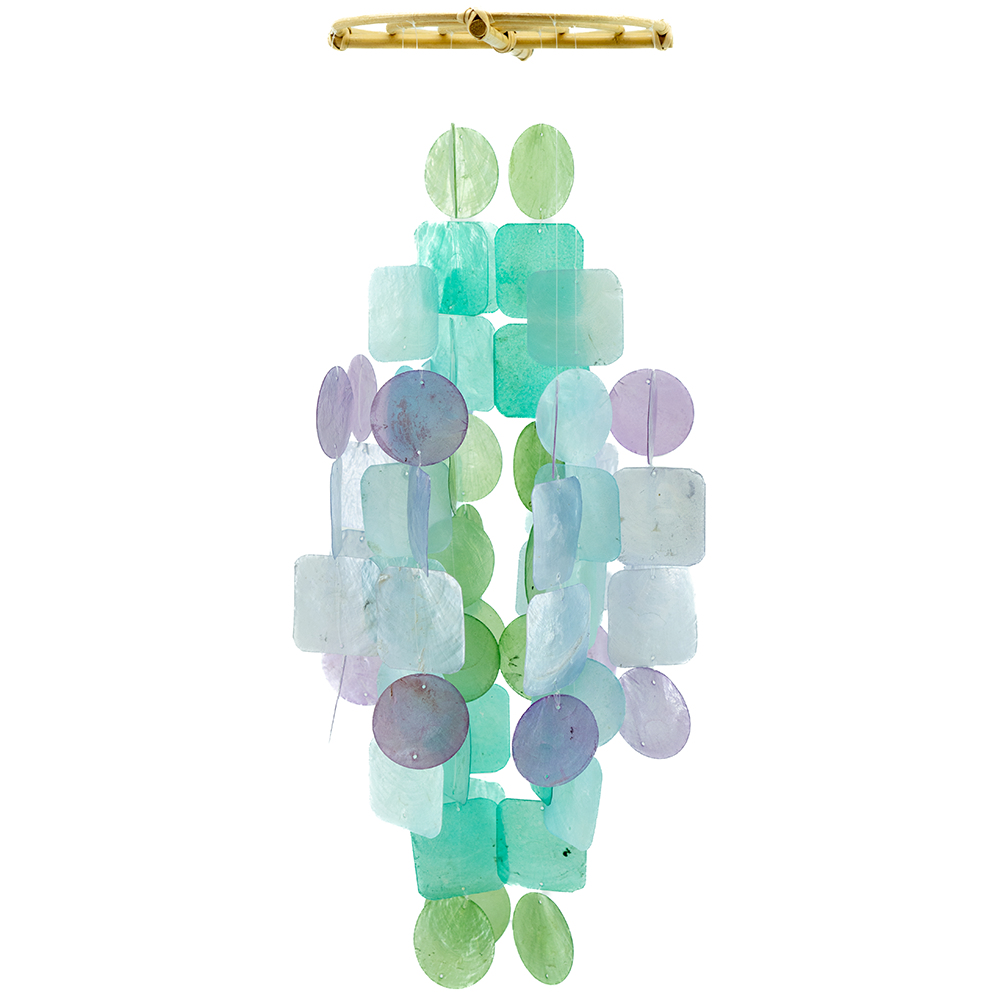 Capiz Chime Medium Round | Wisteria