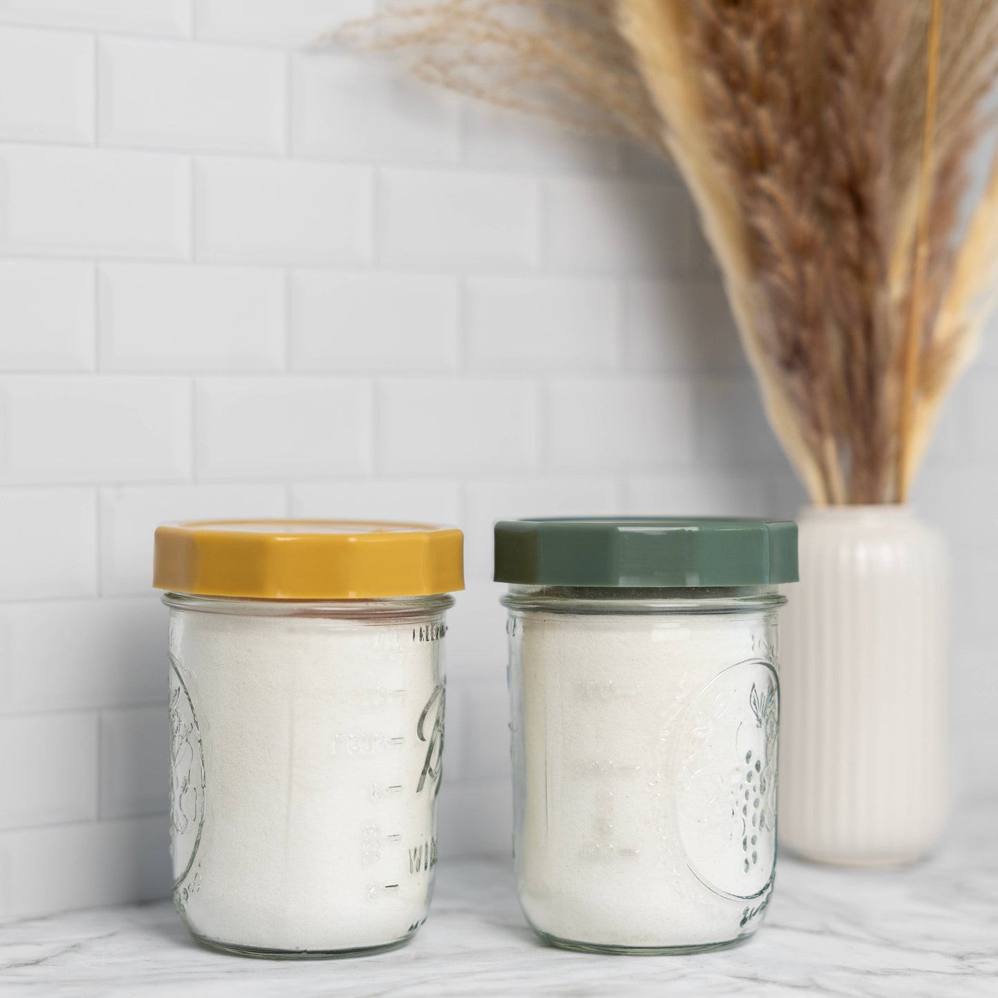 Jarware Multicolor Mason Jar Lids, Set of 4 Wide Mouth