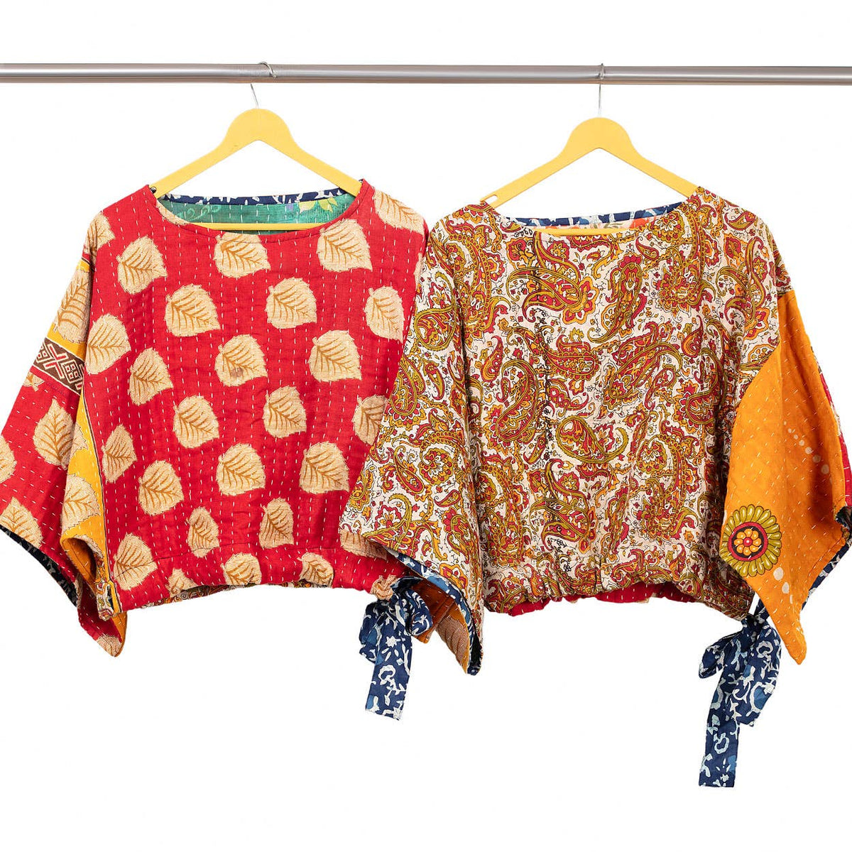 Reversible Kantha Kimono Crop Top