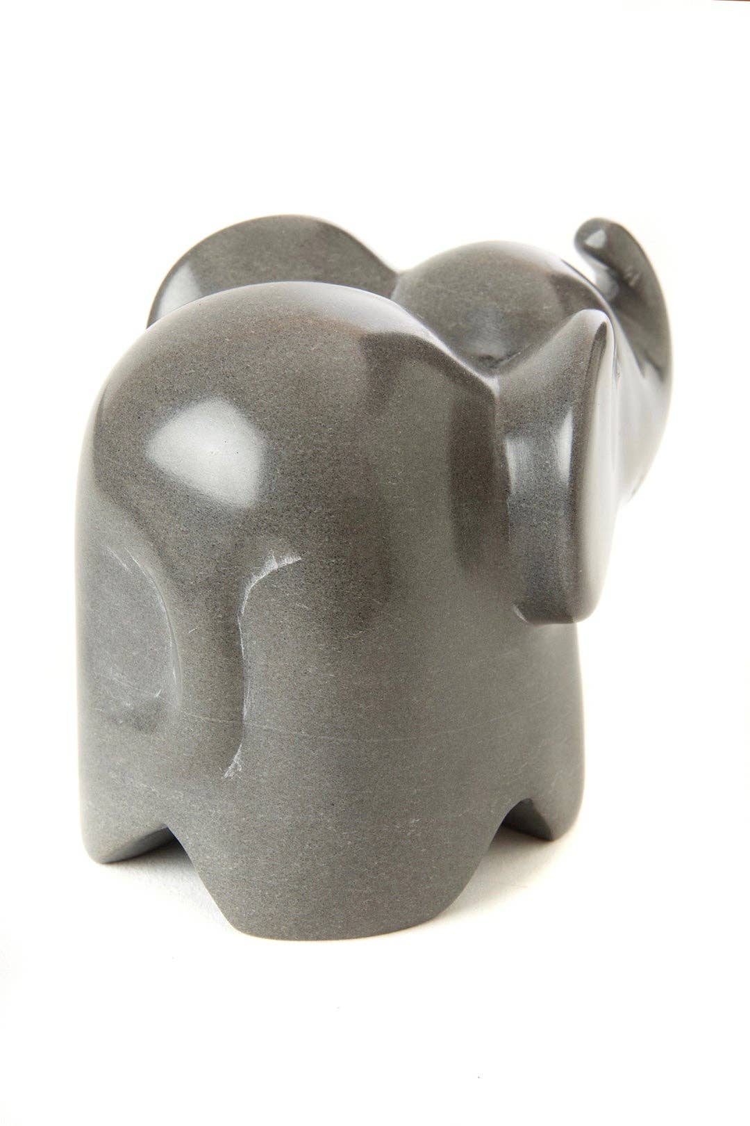 Dove Gray Soapstone Cherub Elephant