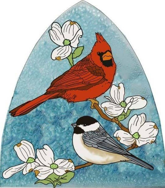 Cardinal With Chickadee Ornament / Suncatcher