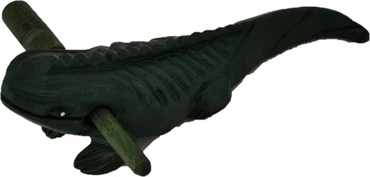 8 inch Green Wooden Iguana Drum