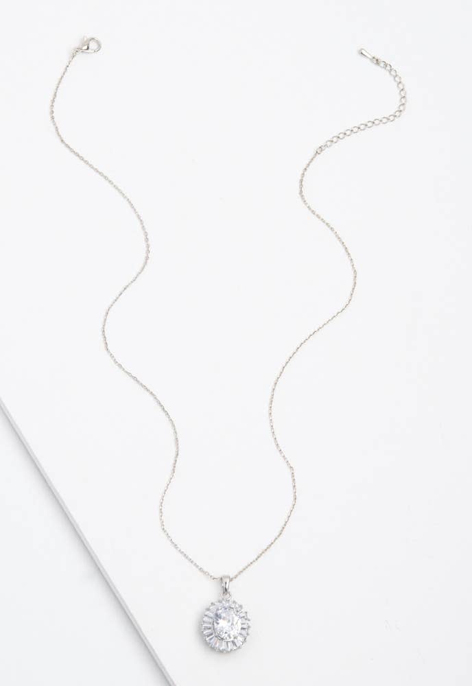 Infinite Glow Platinum Zircon Necklace