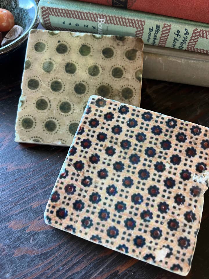 Sepia Antique Book Covers stone coaster