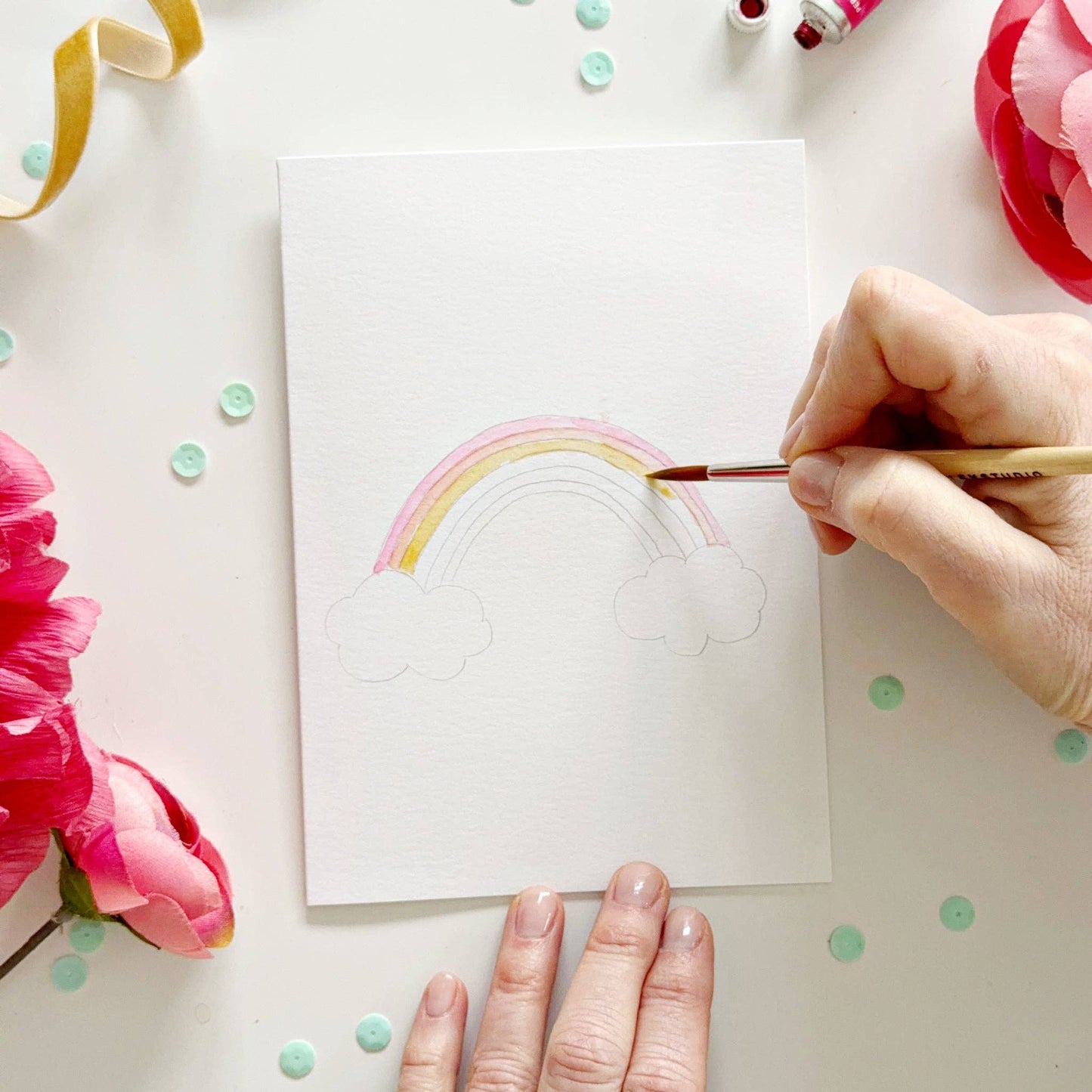 paintable watercolor notecard set Fairytale