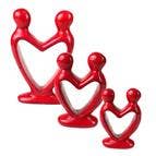 Lover's Heart Soapstone Sculpture Red Finish