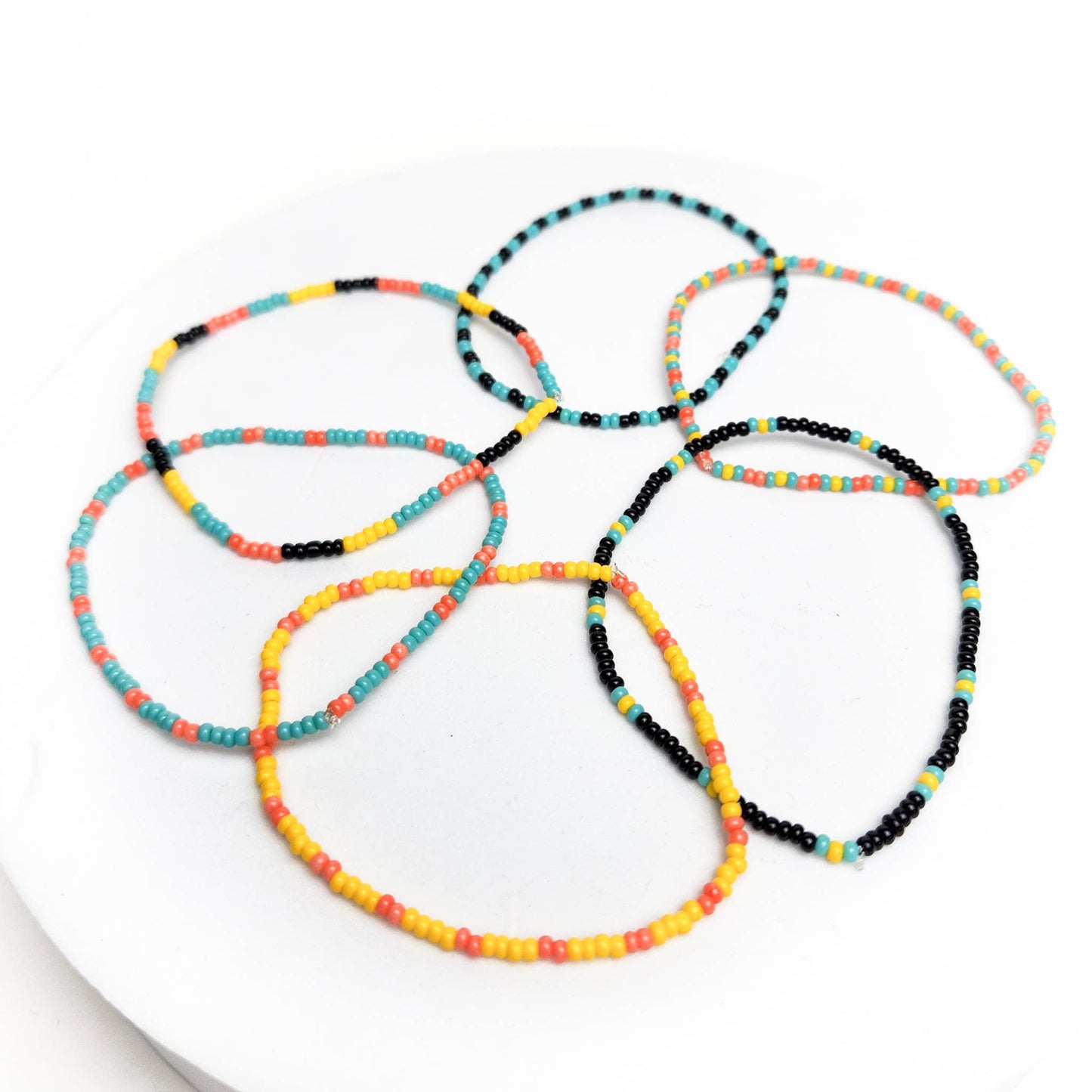 Confetti Seed Bead Bracelets - Set of 6 stands