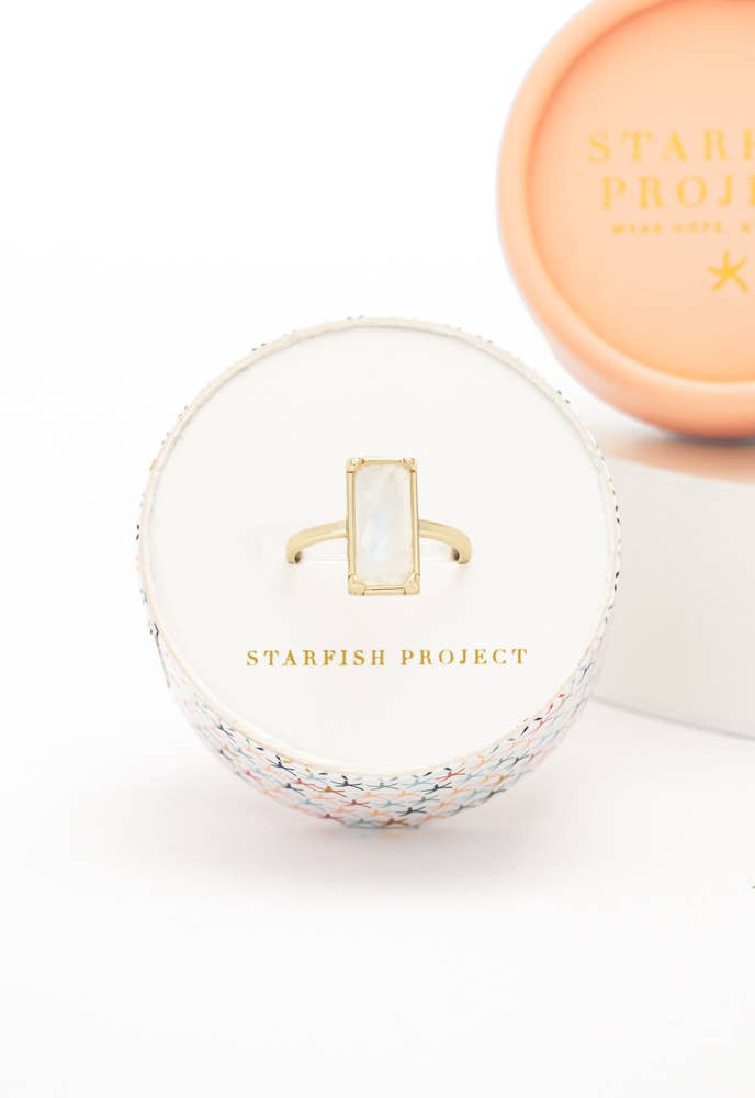 Moonlit Grace Ring in Gold or Silver & Moonstone
