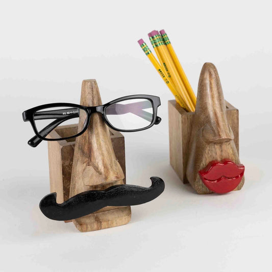 Mustache or Kissy Face Eyeglass & Pencil Holder