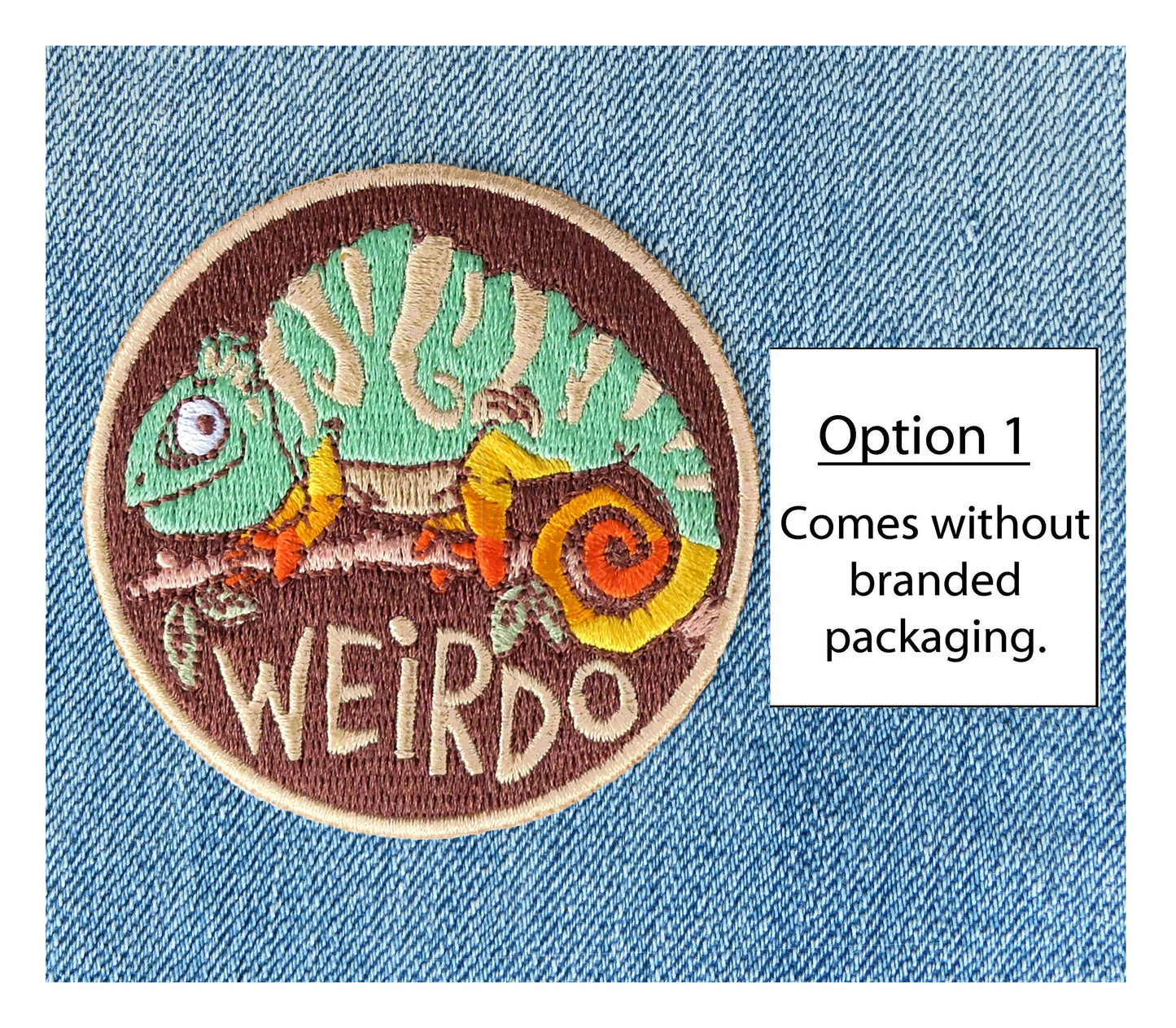 Chameleon, Weirdo Rainbow, Embroidered Iron-On Patch