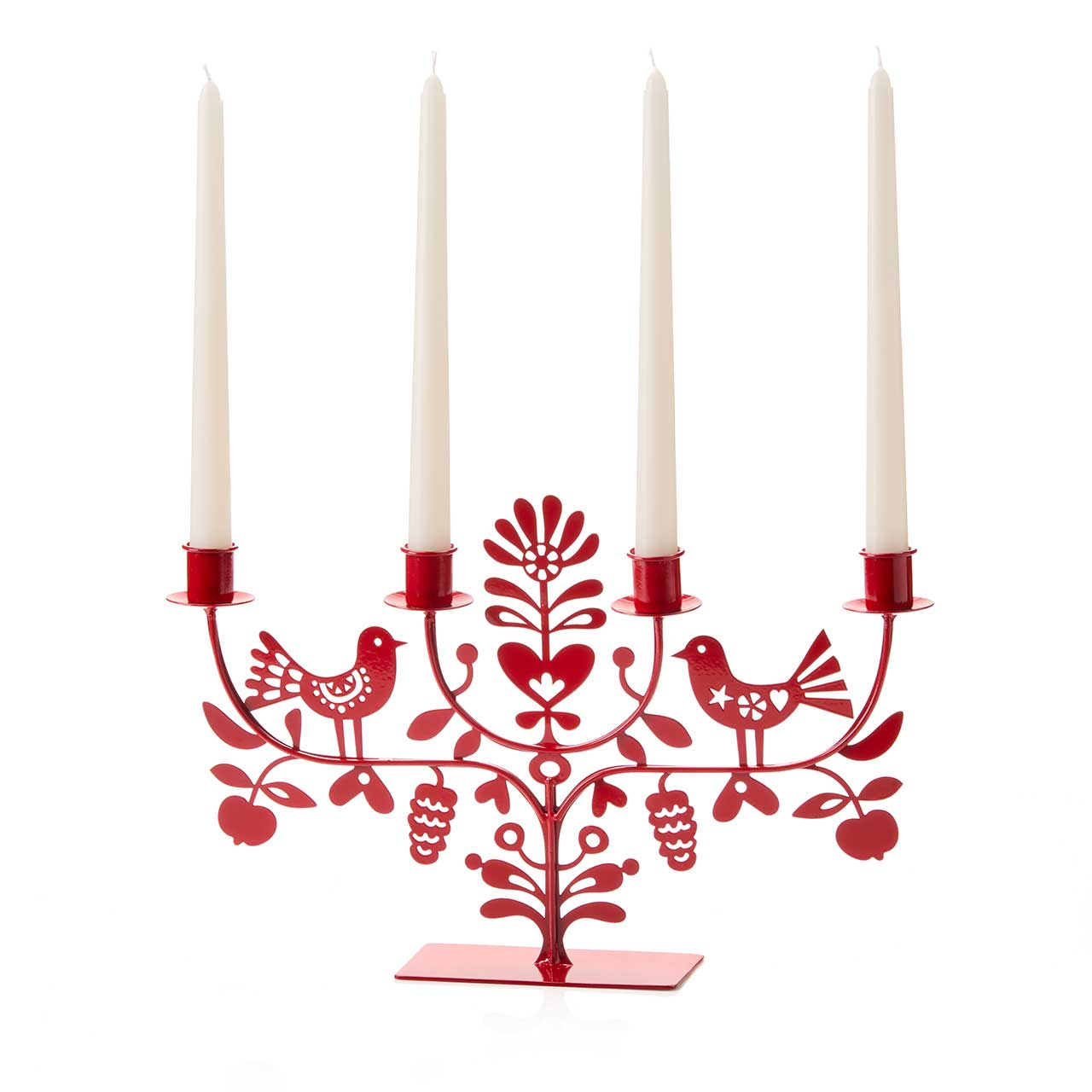 Folk Art Metal Candelabra