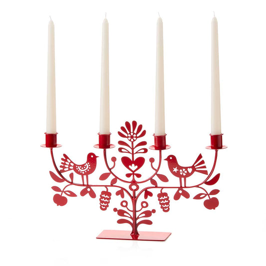 Folk Art Metal Candelabra