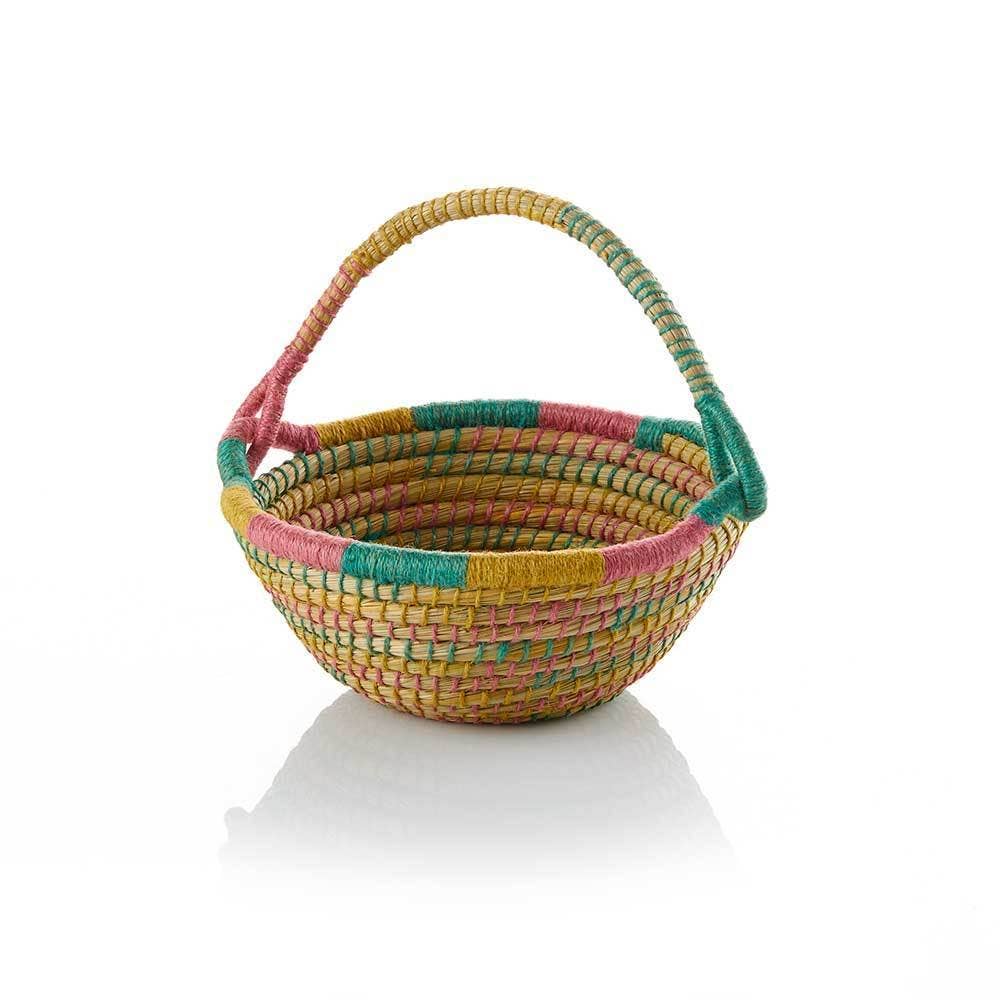 Mini Pastel Kaisa Grass Woven Easter Basket