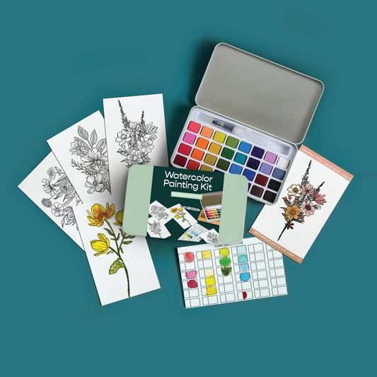 watercolor painting kit Wildflower Meadow