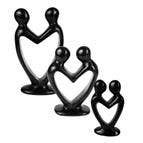 Lover's Heart Soapstone Sculpture Black Finish
