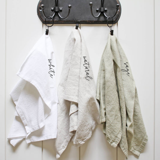 Wine + Friends Tea Towel: White • 100% Cotton