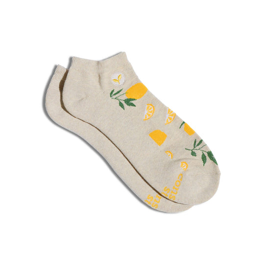 Ankle Socks that Plant Trees (Beige Lemons): Medium