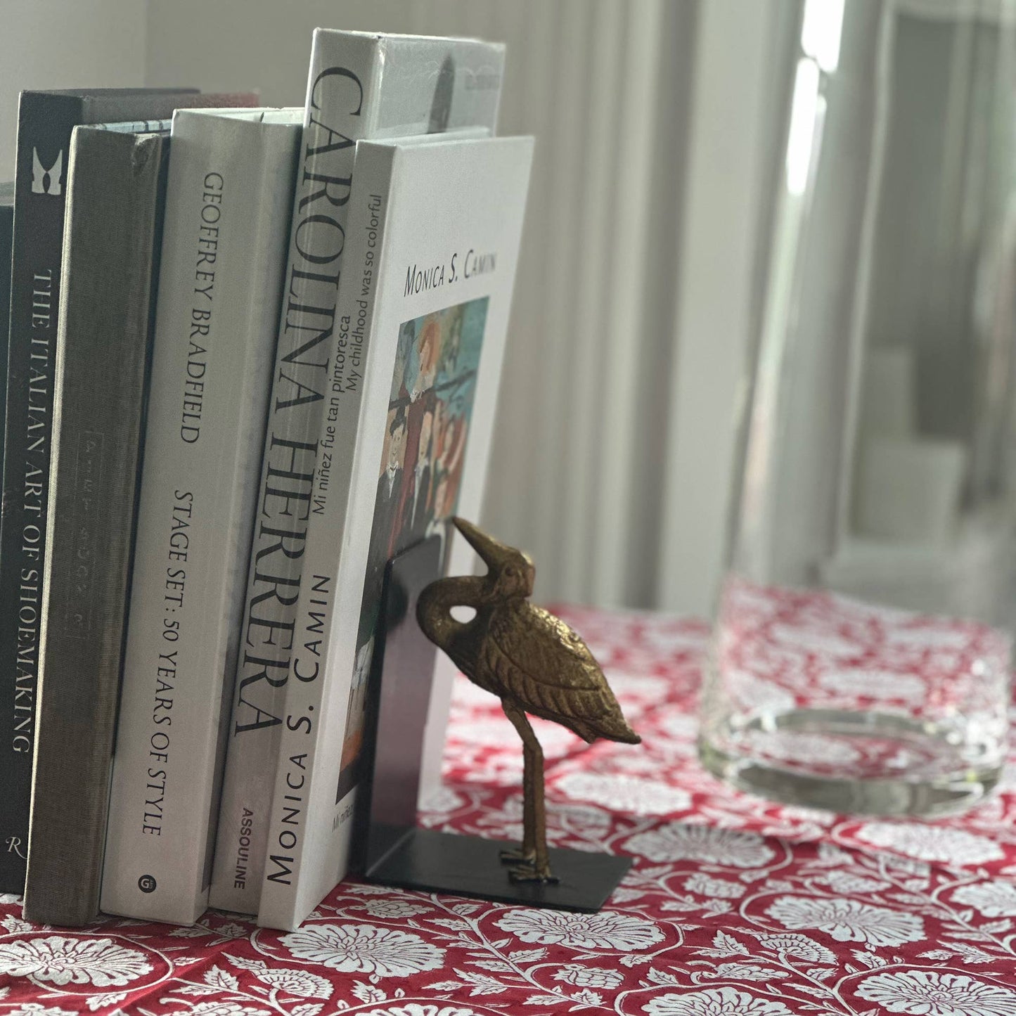 Fox Run Crane Decorative Bookend Set, Iron, 3.5”x4.1”x5.75"