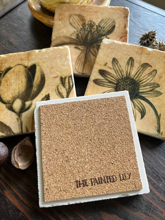 Sepia Botanicals stone coaster