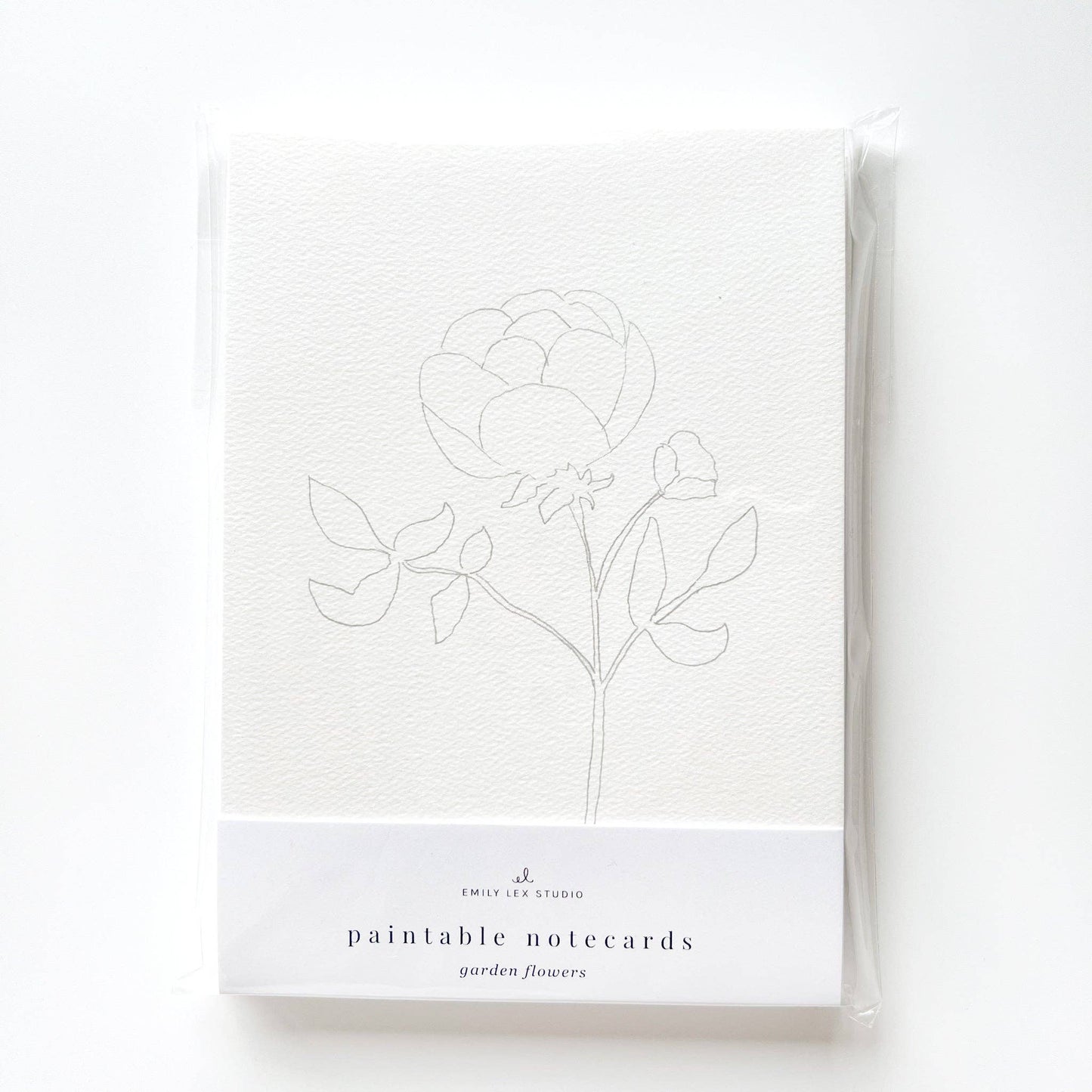 paintable watercolor notecard set Garden flowers