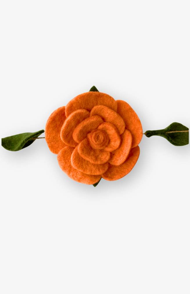 Felted Flower and Leaf Garland