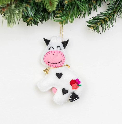 Felt Cow Ornament