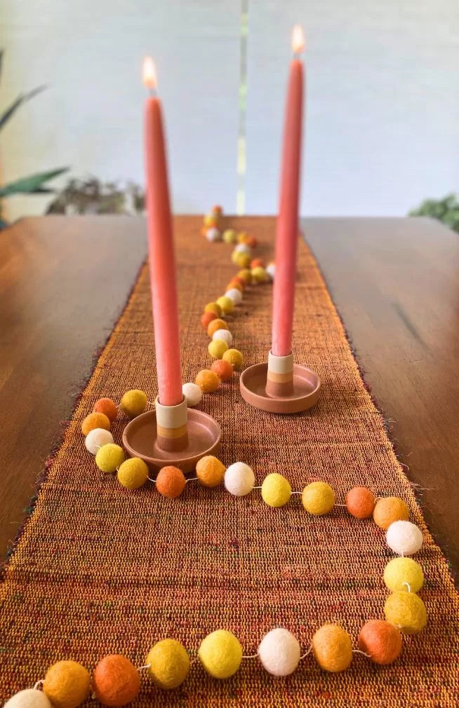 Felt Ball Garland - 10' Gold