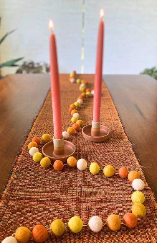 Felt Ball Garland - 10' Gold