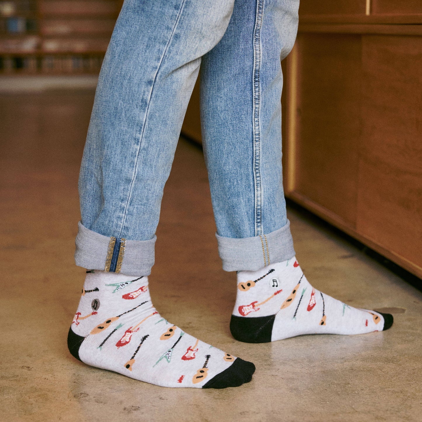 Socks that Support Music (Gray Guitars): Small