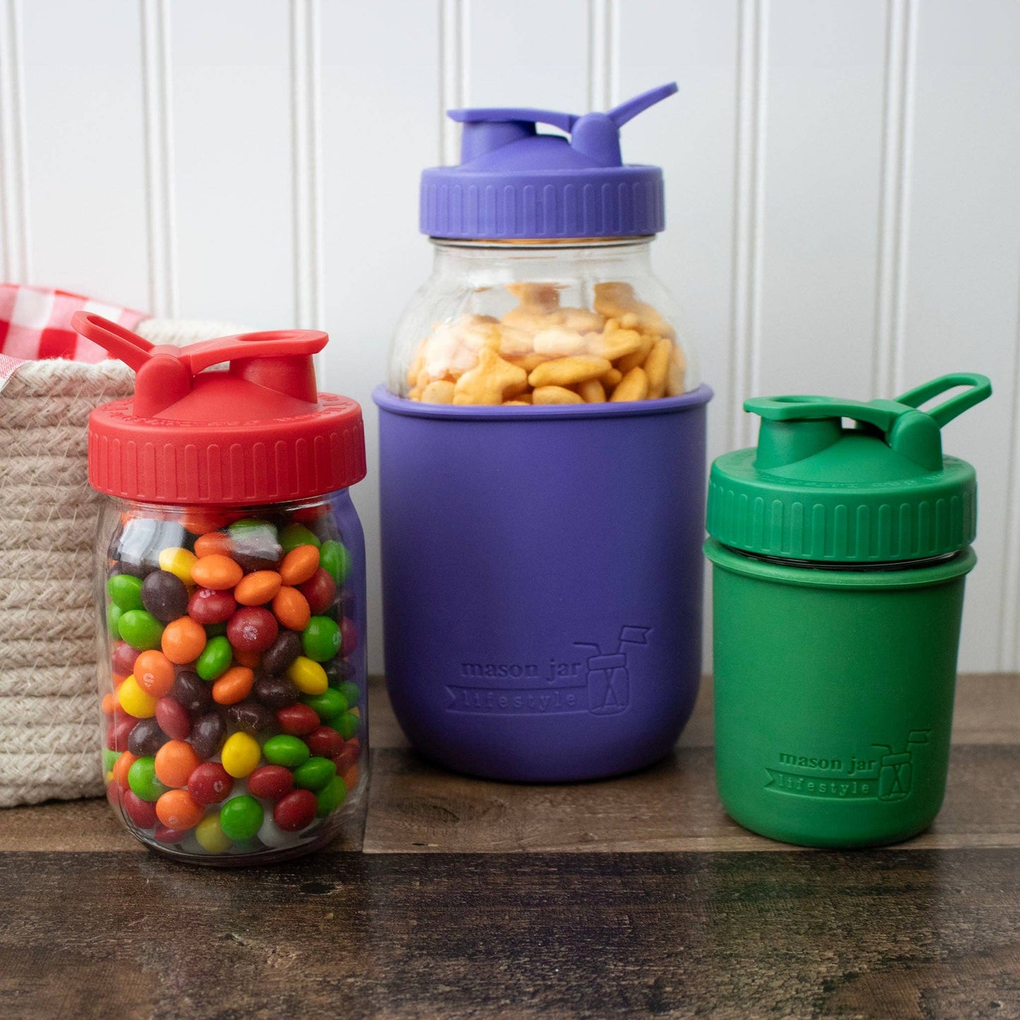 Pour & Store Shaker Lid w/ Carry Loop for Mason Jars: Deep blue / Regular mouth / Updated