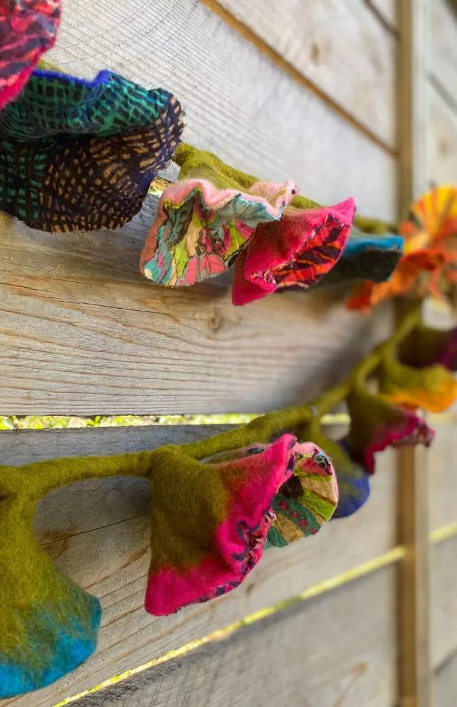 Recycled Sari Felt Flower Garland