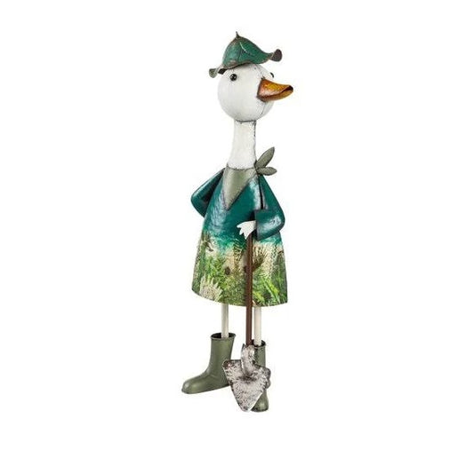 Statuary, Metal Goose with Shovel