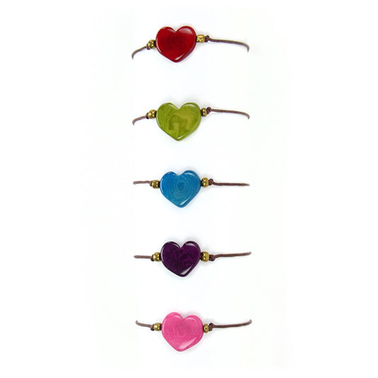 Tagua Single Heart Bracelet