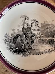 Villeroy & Boch kupferstich bonbonschaaltje purple rim - Germany