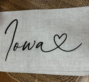 Iowa Love Tea Towel: Natural • Cotton/Linen Blend