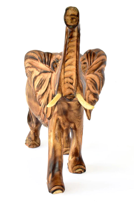 Kenyan Jacaranda Wood Jumbo Elephant- Trunk Up