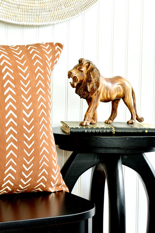 Kenyan Jacaranda Wood Jumbo Lion Sculpture