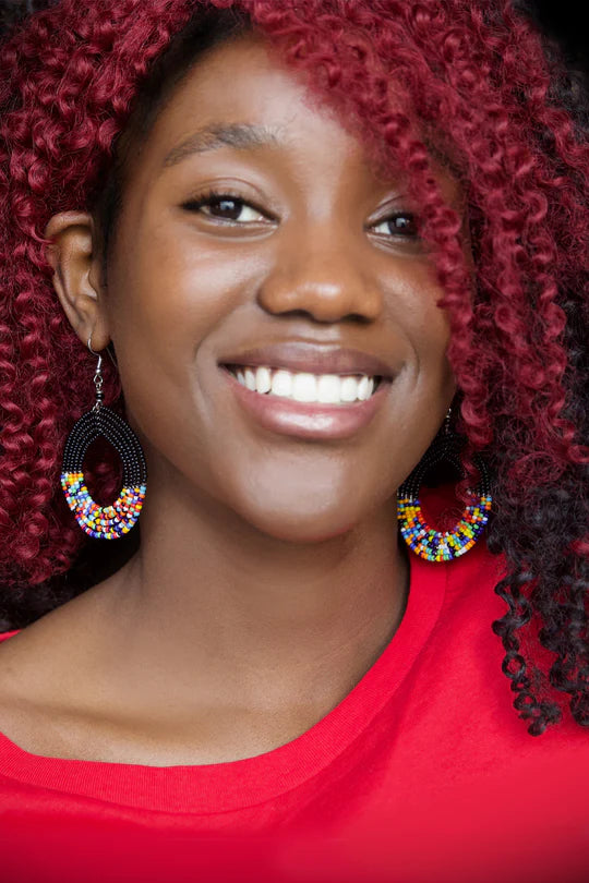 Rainbow Maasai Celebration Circle Earrings